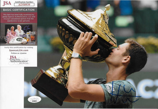 Photo originale signée Hubert Hurkacz ATP Tennis 8x10 #1 avec authentification JSA