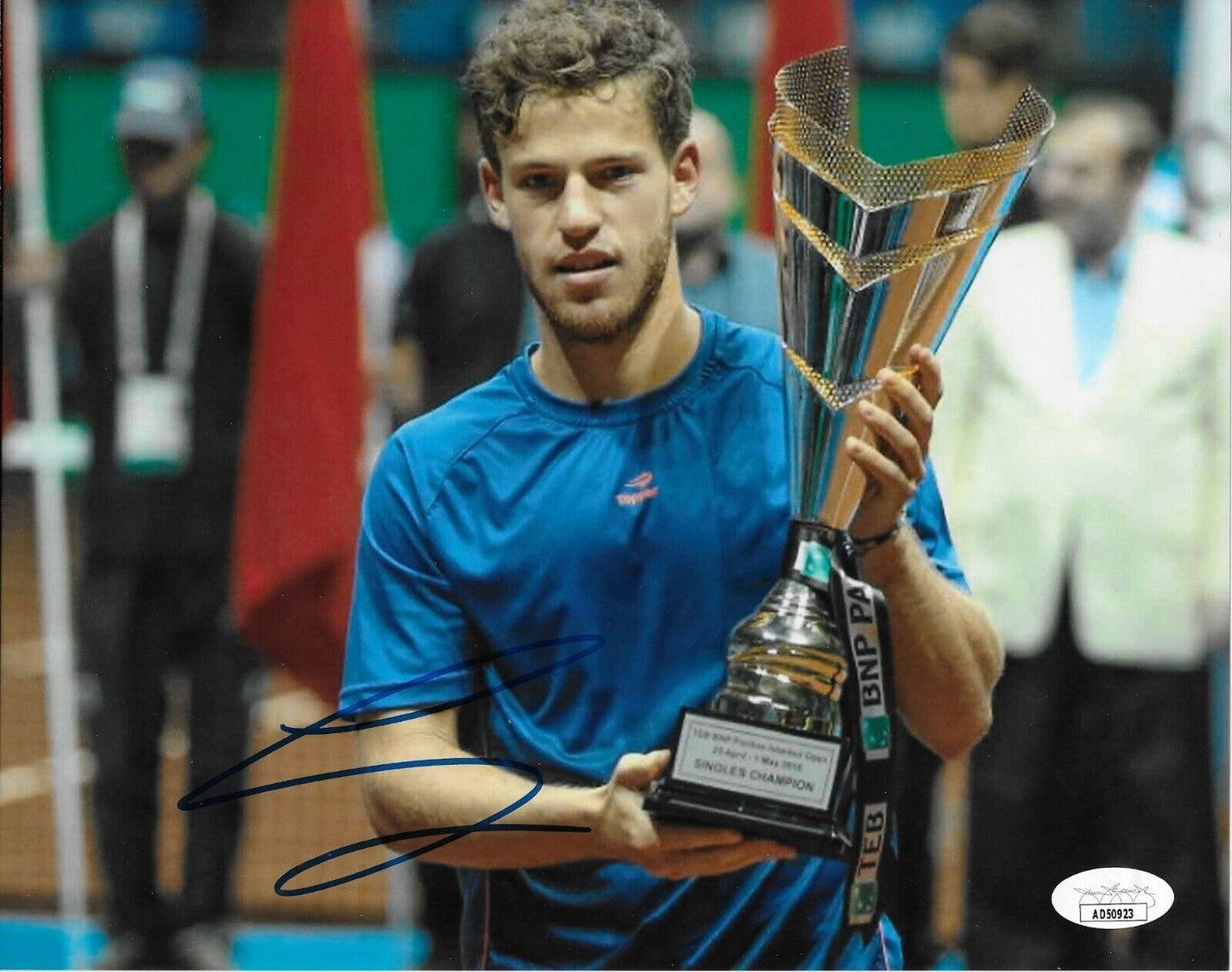 Photo originale signée Diego Schwartzman ATP Tennis 8x10 #1 avec authentification JSA