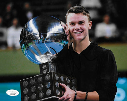 Photo originale signée Holger Rune ATP Tennis 8x10 #2 avec authentification JSA