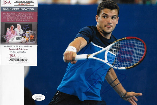 Photo originale signée Grigor Dimitrov ATP Tennis 8x10 #2 avec authentification JSA
