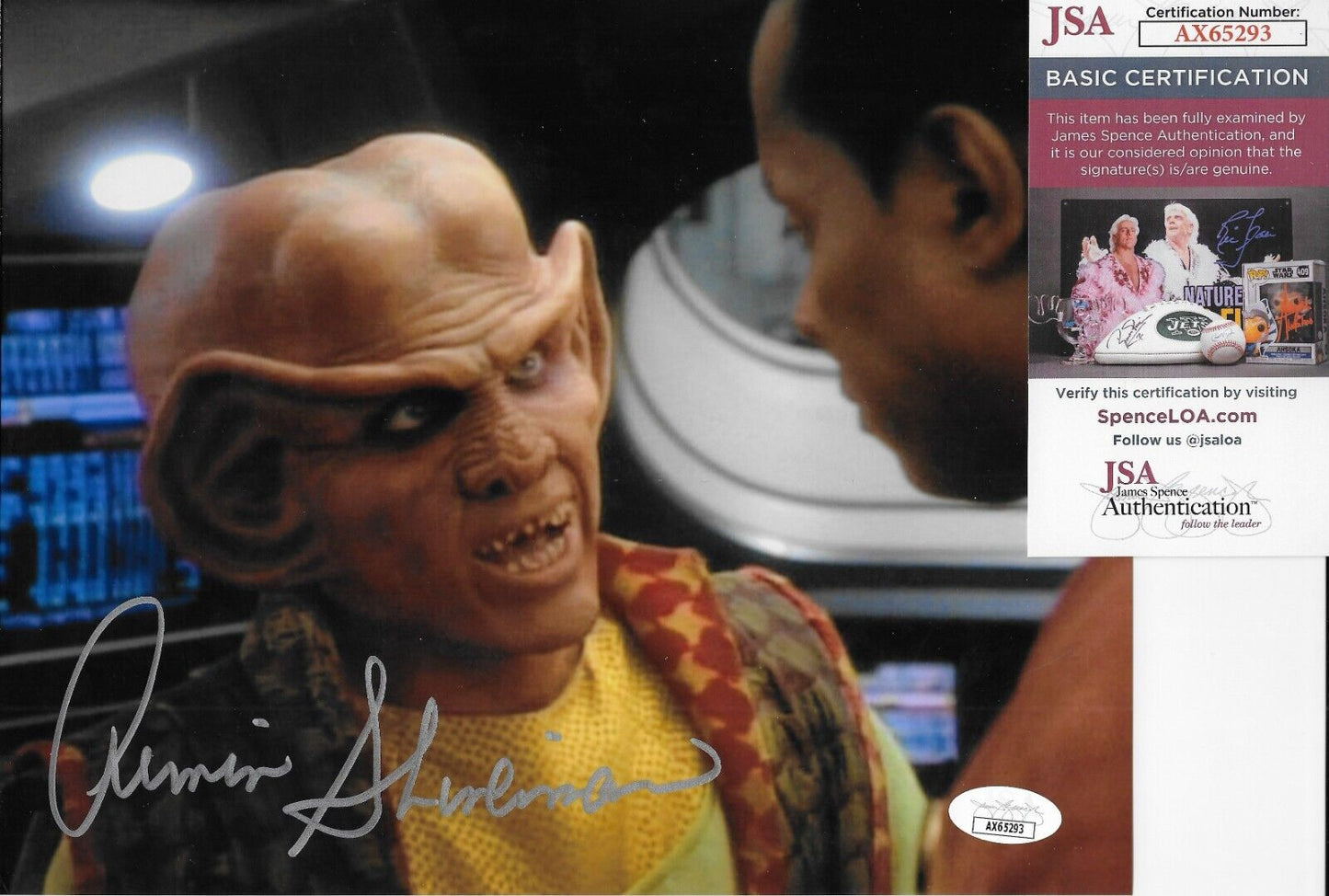 Photo originale 8x10 signée Armin Shimerman de Star Trek #1 Authentification JSA
