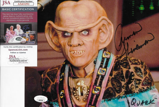 Photo originale 8x10 signée Armin Shimerman de Star Trek #3 Authentification JSA