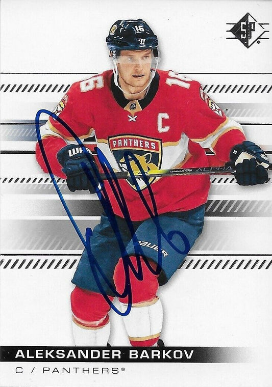 Signed Aleksander Barkov 2019/20 UD SP Hockey Florida Panthers Card #5 Original