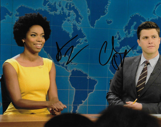 Signed Sasheer Zamata Colin Jost Saturday Night Live 8x10 Photo #1 Original