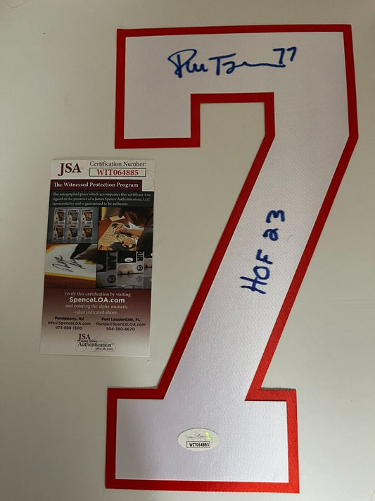 Signed Pierre Turgeon New York Islanders Jersey Number 7 Inscribed HOF 23 w JSA