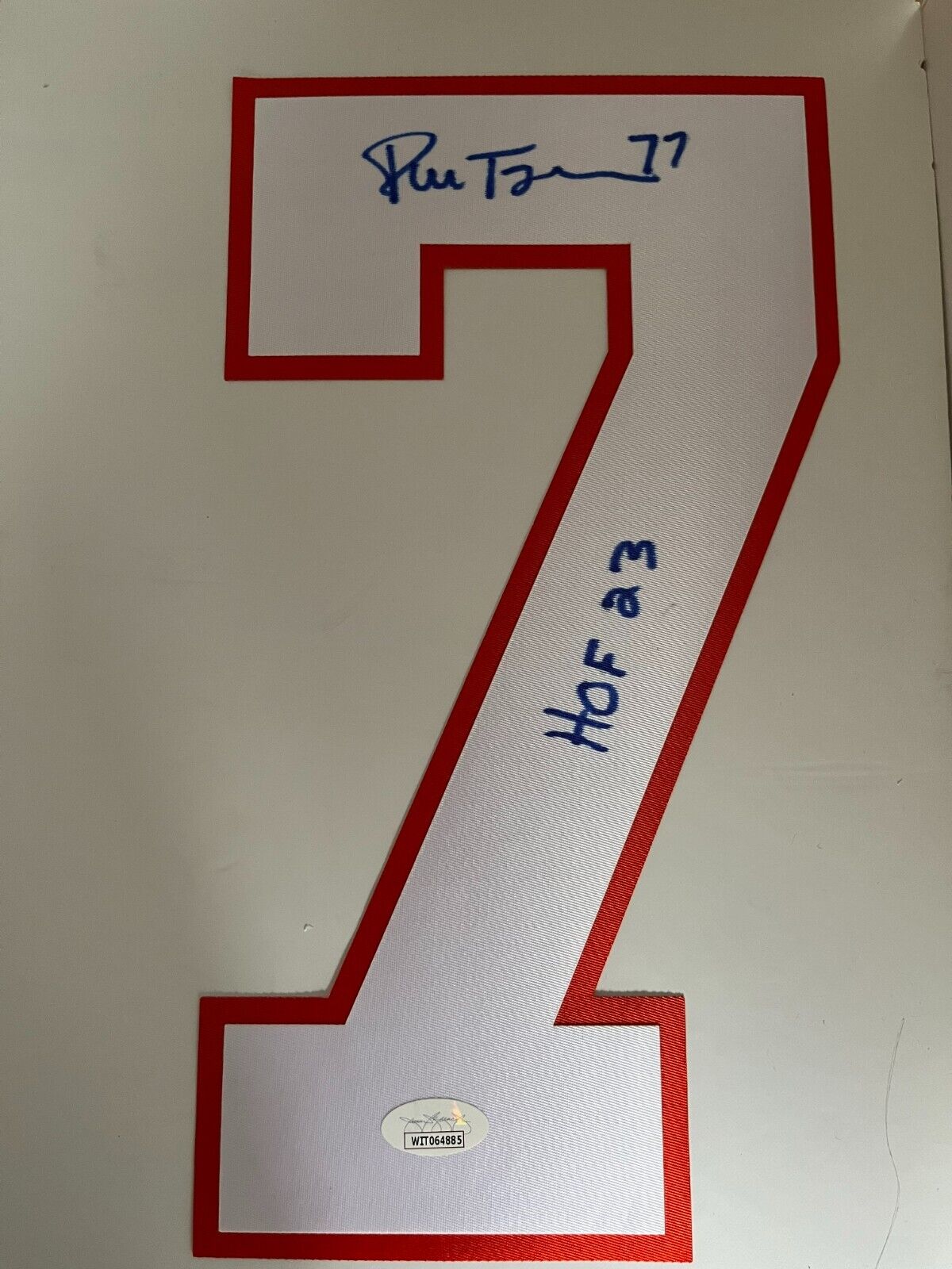 Signed Pierre Turgeon New York Islanders Jersey Number 7 Inscribed HOF 23 w JSA