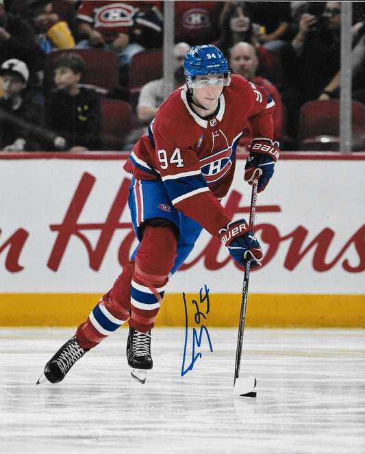 Signed Logan Mailloux Montreal Canadiens Autographed 8x10 Photo #1 Original