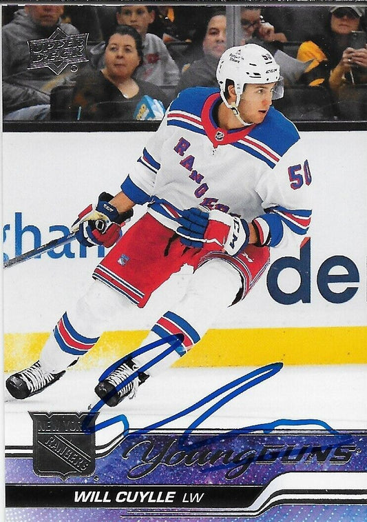 Signed 2023-24 UD Will Cuylle Young Guns New York Rangers Rookie Card