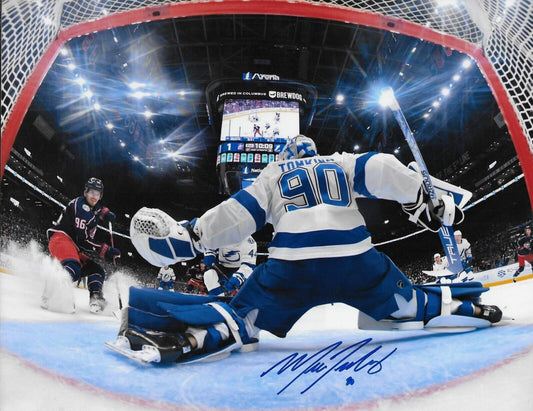 Photo 8x10 autographiée par Matt Tomkins du Lightning de Tampa Bay #2 originale