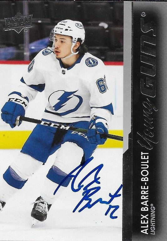Signed Alex Barre Boulet 21-22 UD Young Guns Tampa Bay Lightning Rookie Card #2