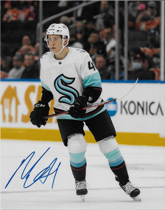 Signed Ryker Evans Seattle Kraken Autographed 8x10 Photo #2 Original