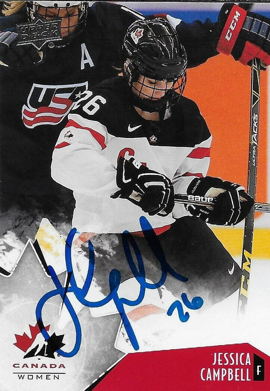 Signed Jessica Campbell 2015 UD Team Canada Women Card Seattle Kraken