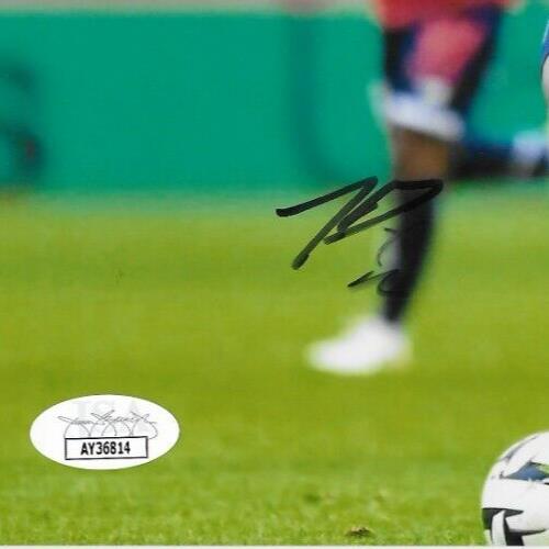 Signed Jonathan David FC Lille Soccer 8x10 Photo #4 with JSA Authentication