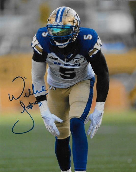Signed Willie Jefferson Winnipeg Blue Bombers Autographed 8x10 Photo #1 Original