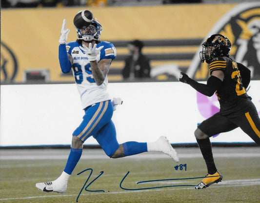 Signed Kenny Lawler Winnipeg Blue Bombers Autographed 8x10 Photo #1 Original