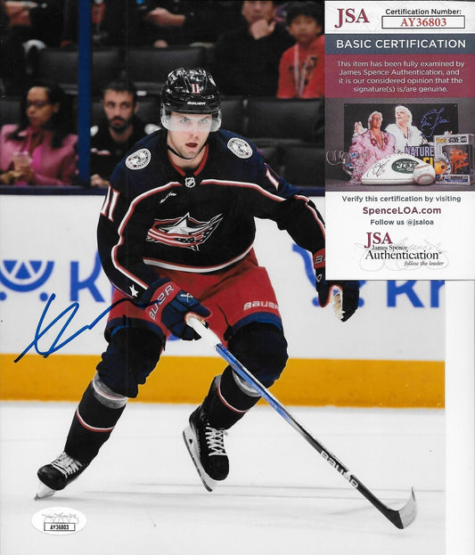 Photo n°1 signée Adam Fantilli des Blue Jackets de Columbus au format 8x10 avec authentification JSA