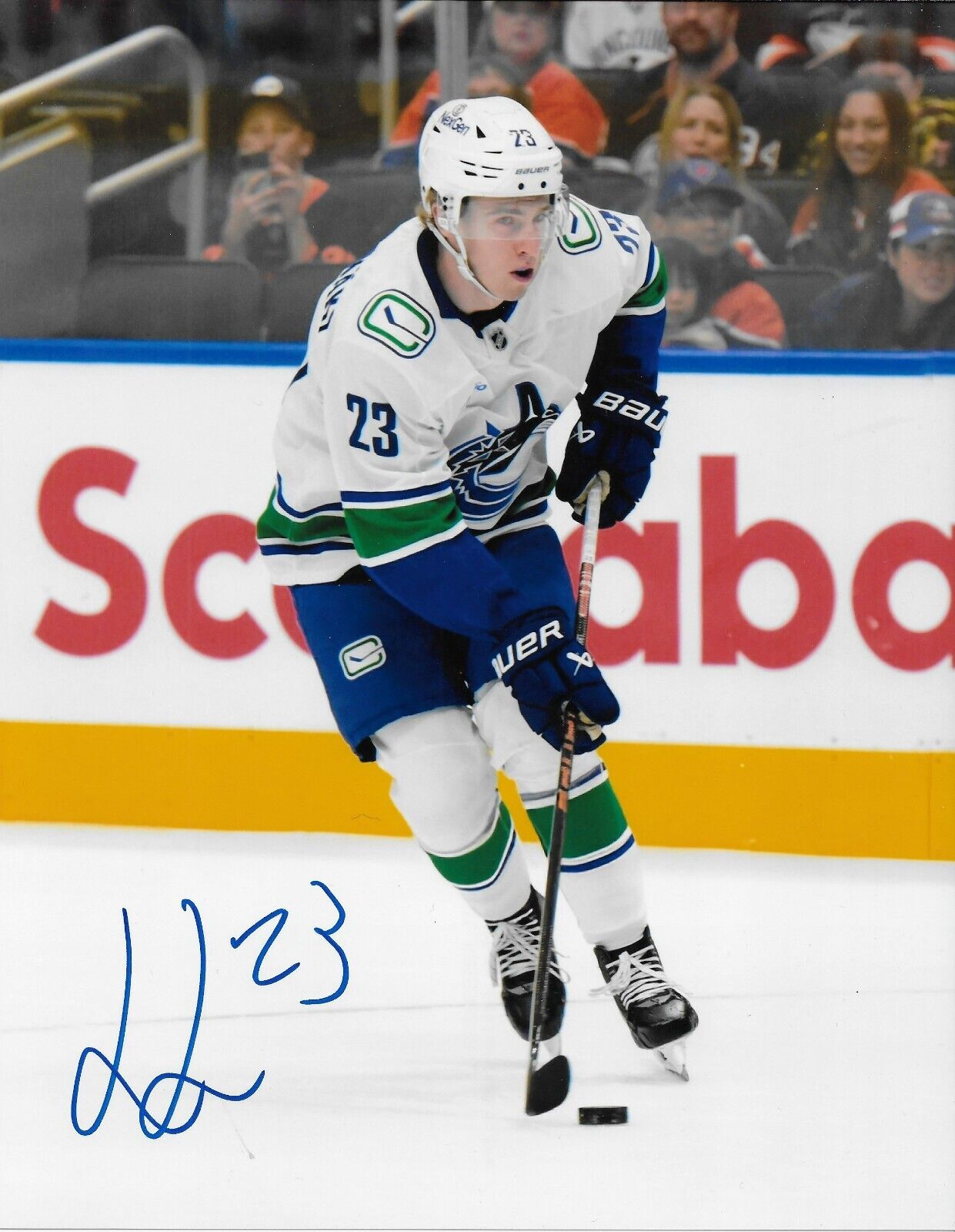 Signed Jonathan Lekkerimaki Vancouver Canucks Autographed 8x10 Photo #1 Original