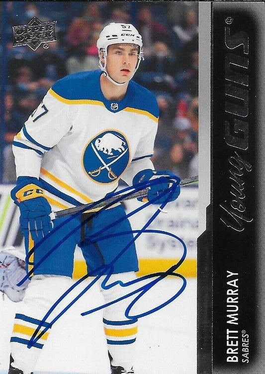 Carte de recrue signée Brett Murray UD Young Guns 2021-22 Buffalo Sabres Original