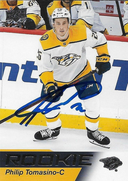 Signed Philip Tomasino 21-22 UD NHL Star Rookies Nashville Predators Rookie Card