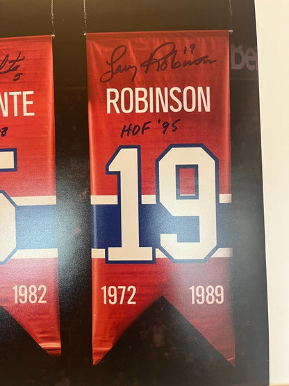 Signed Canadiens Serge Savard Guy Lapointe Larry Robinson 11x14 Photo w JSA 1d