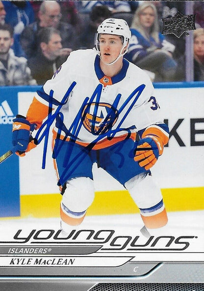 Carte de recrue signée Kyle MacLean Young Guns 2024-25 UD New York Islanders