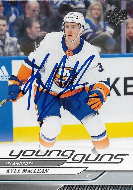 Carte de recrue signée Kyle MacLean Young Guns 2024-25 UD New York Islanders