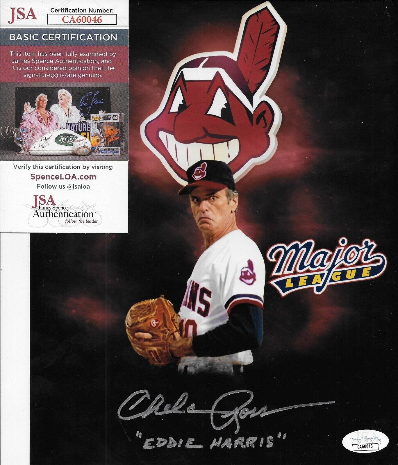 Signed Chelcie Ross Autographed Major League 8x10 Photo #2 w JSA Authentication