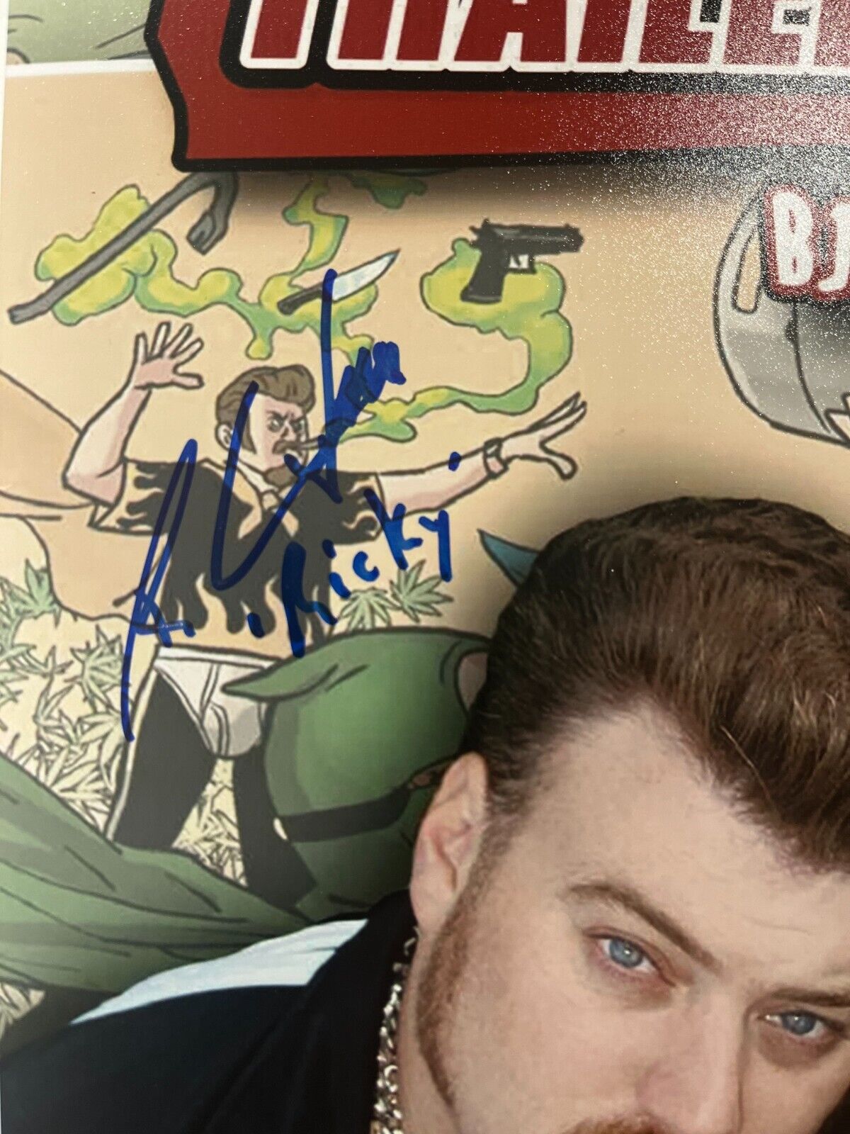 Photo signée Ricky Bubbles Julien Trailer Park Boys Acteur 12x18 JSA