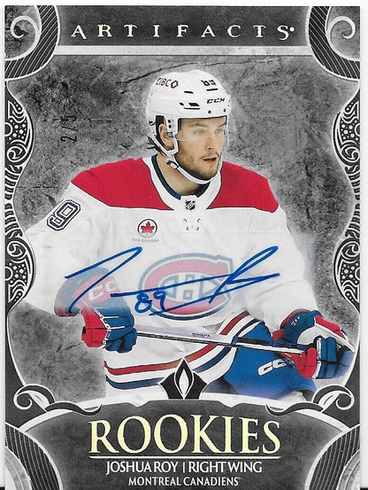 2024-25 Upper Deck Artifacts Hockey Montreal Canadiens Joshua Roy Black Auto 2/5