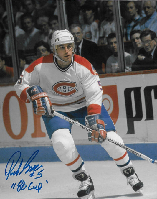 Signed Rick Green Montreal Canadiens with 86 Cup 8x10 Photo #2 Private Signing