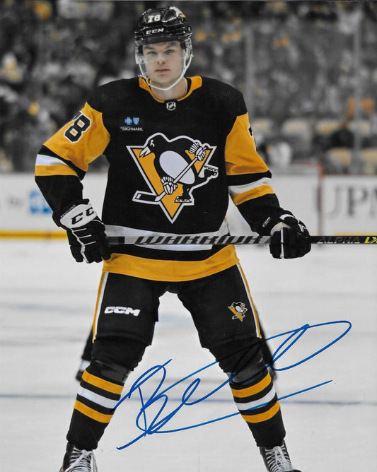 Signed Isaac Belliveau Pittsburgh Penguins Autographed 8x10 Photo #1 Original