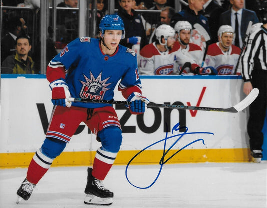 Signed Jake Leschyshyn  New York Rangers Autographed 8x10 Photo #1 Original