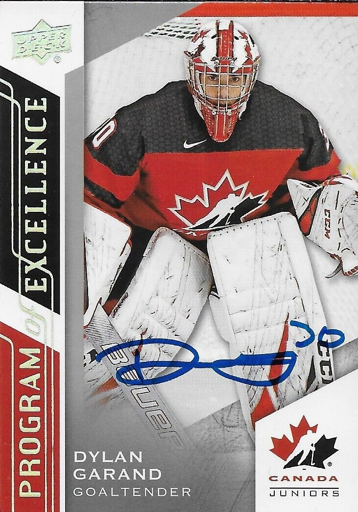 Signed Dylan Garand 2020 Team Canada Juniors UD New York Rangers Prospect Card