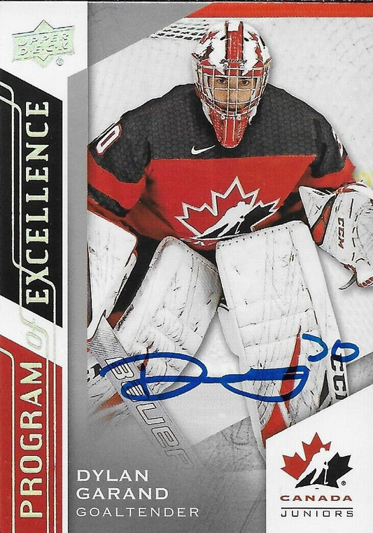 Signed Dylan Garand 2020 Team Canada Juniors UD New York Rangers Prospect Card
