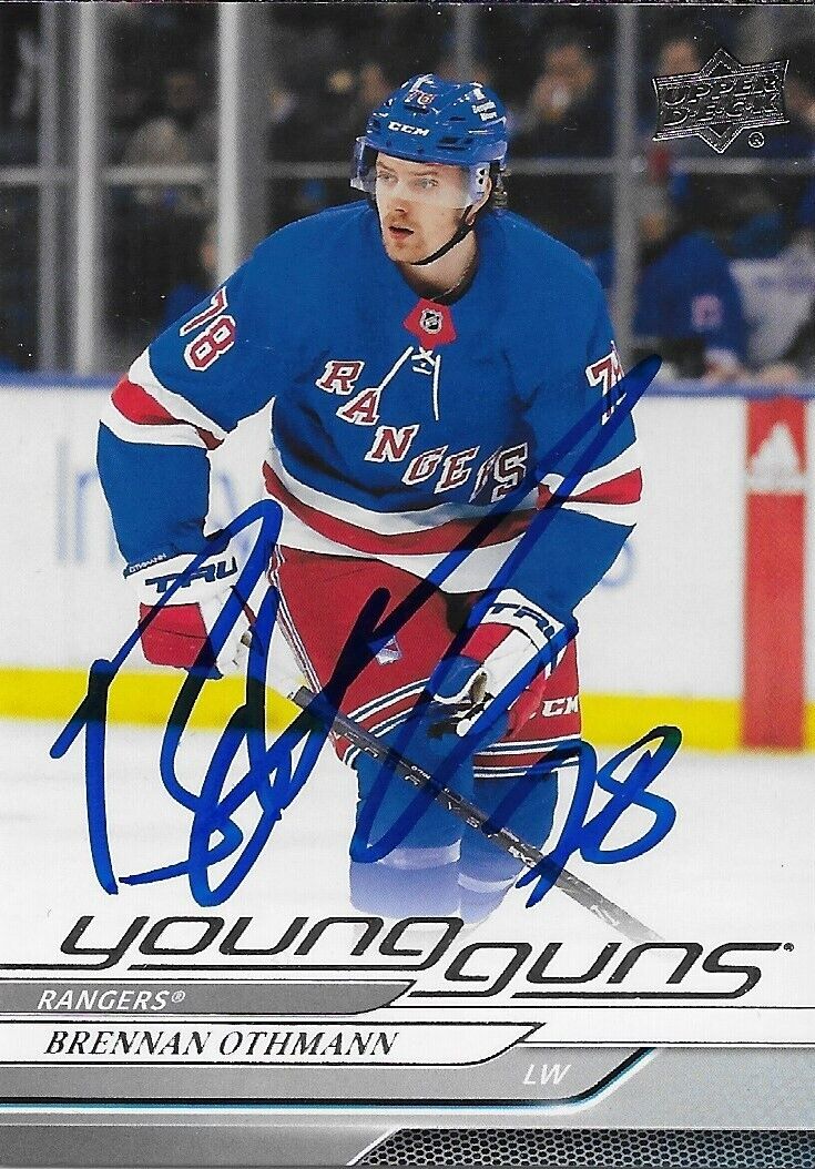 Signed Brennan Othmann Young Guns 2024-25 UD New York Rangers Rookie Card