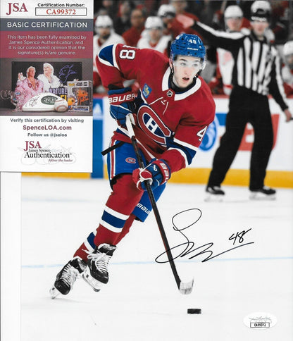 Signed Lane Hutson Montreal Canadiens 8x10 Photo #2 Original JSA Authentication