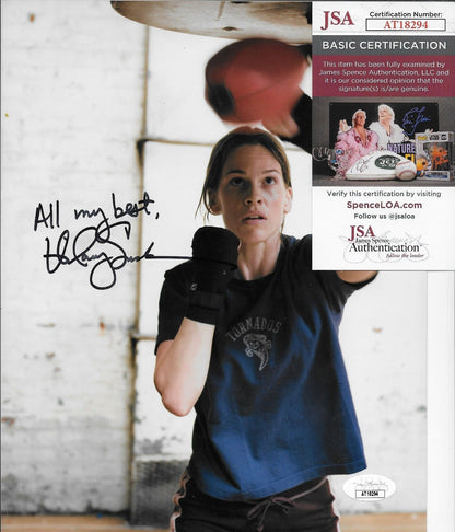 Signed Hilary Swank Million Dollar Baby 8x10 Photo #1 with JSA Authentication