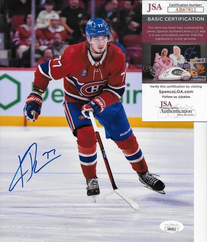 Signed Kirby Dach Montreal Canadiens 8x10 Photo #4 Original w JSA Authentication