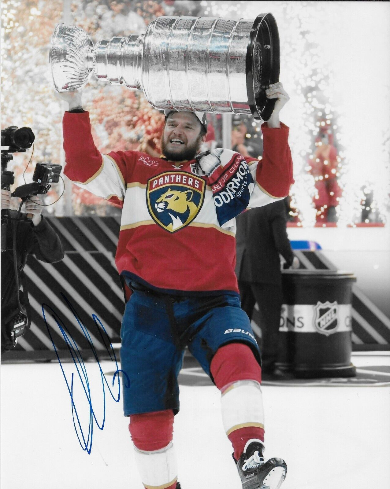 Signed Aleksander Barkov Florida Panthers Stanley Cup 8x10 Photo #3 Original
