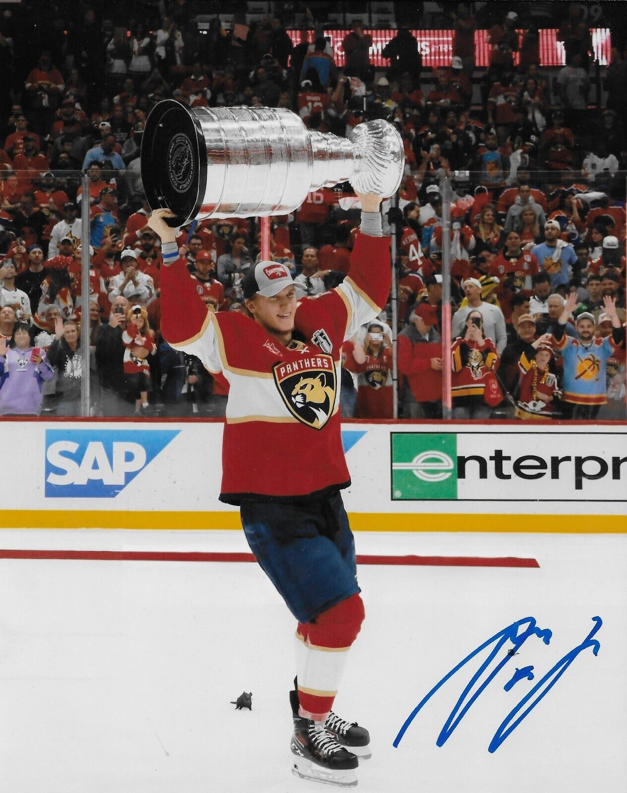 Signed Anton Lundell Florida Panthers Stanley Cup 8x10 Photo #6 Original