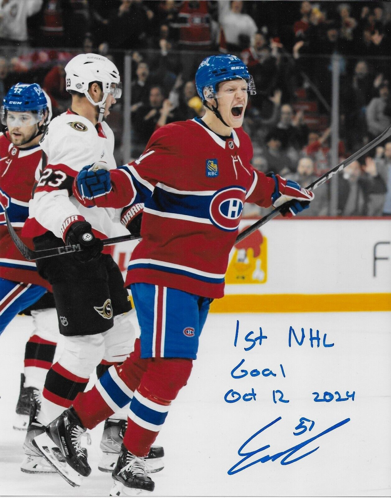 Signed Emil Heineman Montreal Canadiens 8x10 Photo #1 Original Private Signing