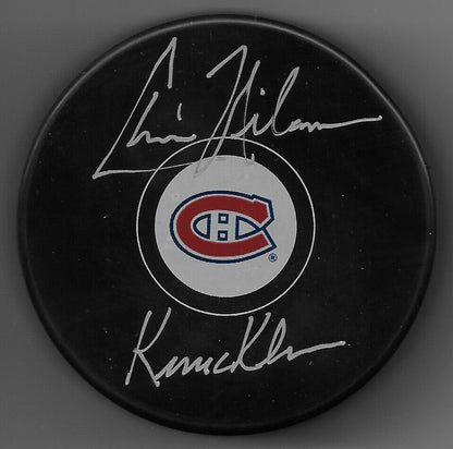 Signed Chris Nilan Montreal Canadiens Hockey Puck w Knuckles Private Signing