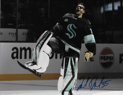 Signed Joey Daccord Seattle Kraken Goalie Autographed 8x10 Photo #1 Original