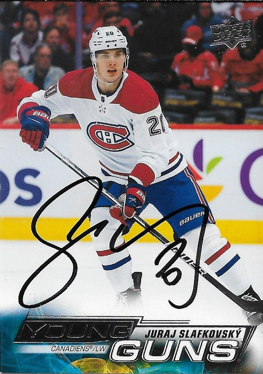 Signed Juraj Slafkovsky 2022-23 Young Guns UD Montreal Canadiens Rookie Card
