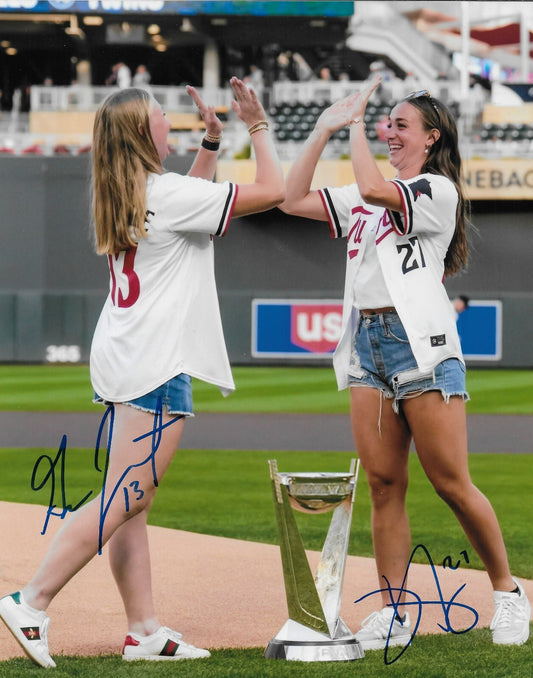 Signed Grace Zumwinkle Taylor Heise PWHL Minnesota Frost 8x10 Photo #2 Original