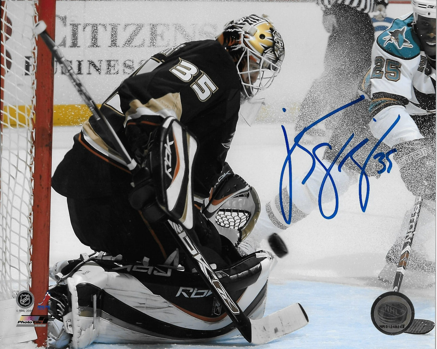 Signed Jean Sebastian Giguere Anaheim Ducks Autographed 8x10 Photo #1 Original