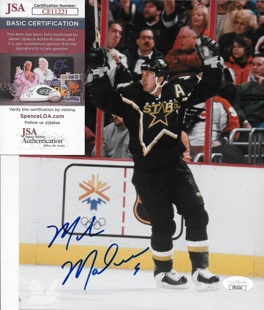 Signed Mike Modano Dallas Stars Autographed 8x10 Photo #1 w JSA Authentication