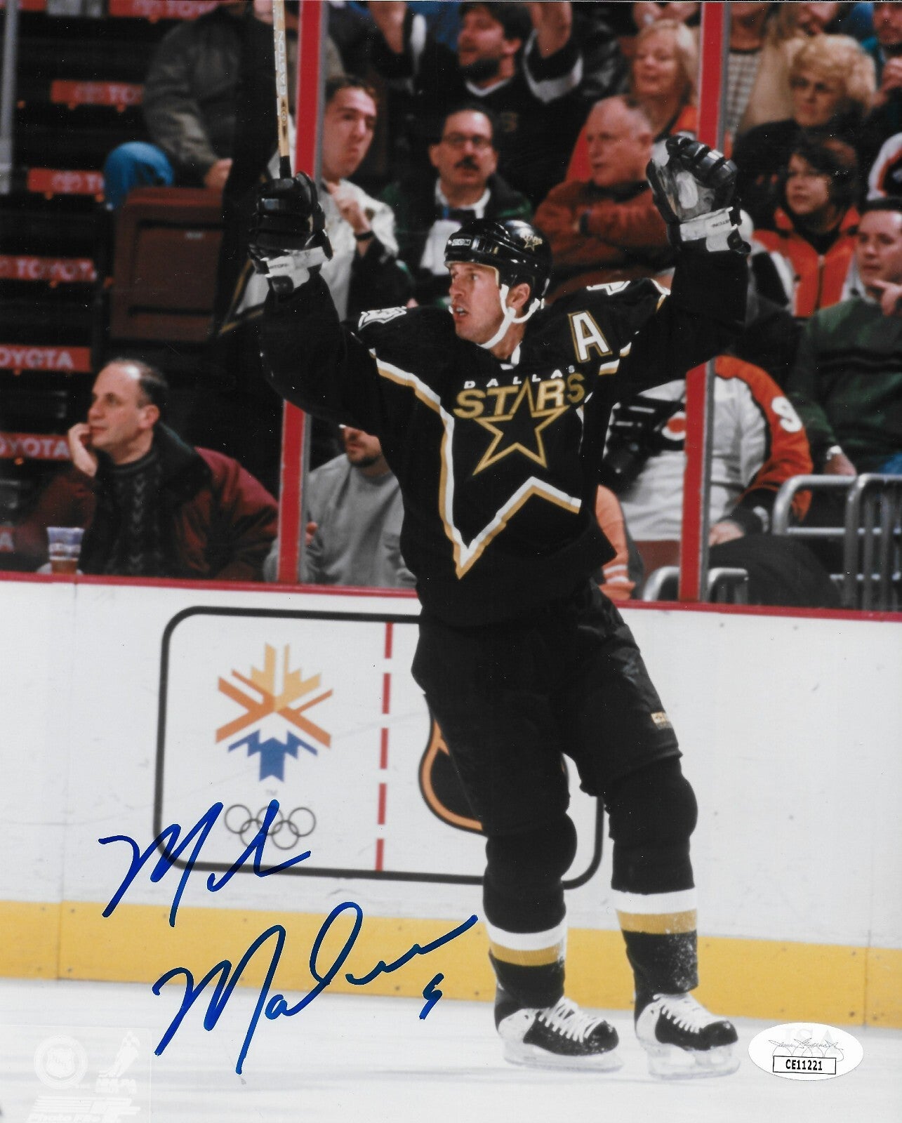 Signed Mike Modano Dallas Stars Autographed 8x10 Photo #1 w JSA Authentication