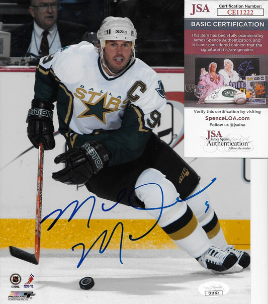 Signed Mike Modano Dallas Stars Autographed 8x10 Photo #2 w JSA Authentication