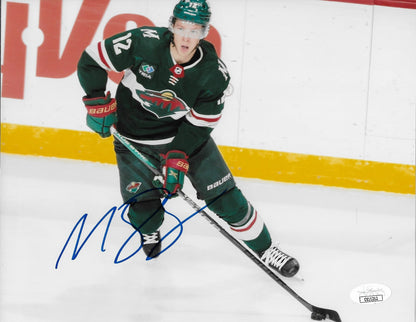 Signed Matt Boldy Minnesota Wild Autographed 8x10 Photo #1 w JSA Authentication